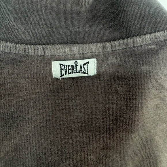 Everlast Vintage Men’s Velour Track Jacket Size L Full Zip Gray Green Streetwear - Picture 10 of 11